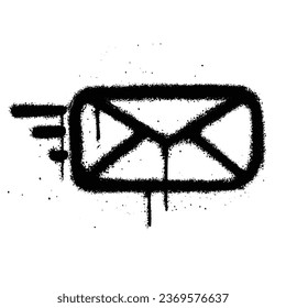 Graffiti spray paint Symbol Envelope Isolated Vector