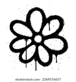 Graffiti spray paint Symbol Flower Isolated Vector