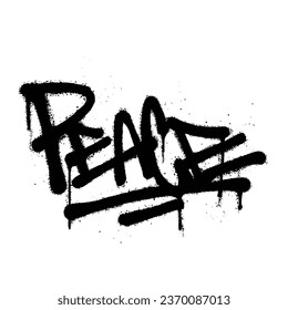 Graffiti spray paint Symbol Font Peace  Isolated Vector