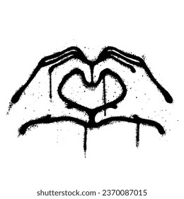 Graffiti spray paint Symbol Hand of Love  Isolated Vector