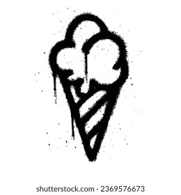 Graffiti spray paint Symbol Ice Cream Isolated Vector