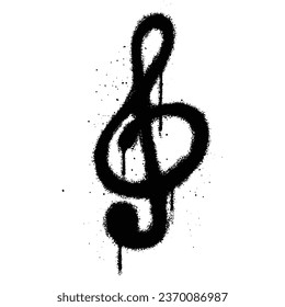 Graffiti spray paint Symbol Music Isolated Vector