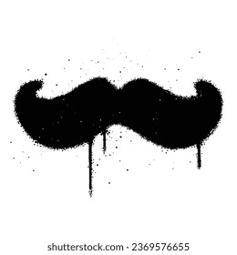 Graffiti spray paint Symbol mustache Isolated Vector