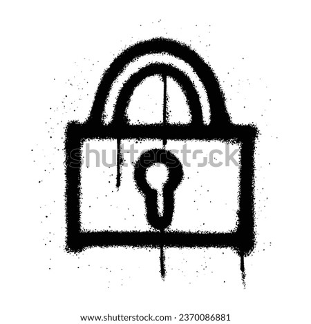 Graffiti spray paint Symbol Padlock Isolated Vector