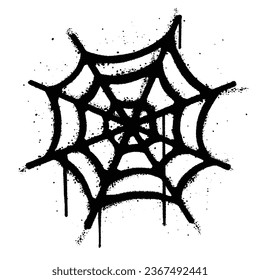 Graffiti spray paint Symbol spider web  Isolated Vector