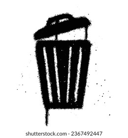 Graffiti spray paint Symbol Trash Can Isolated Vector