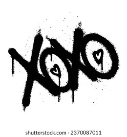 Graffiti spray paint Symbol Xoxo  Isolated Vector