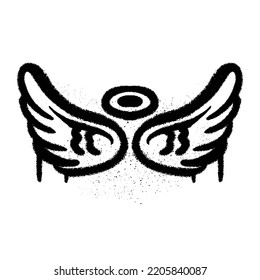 Graffiti Spray Paint Wings Angel Isolated Vector Illustration
