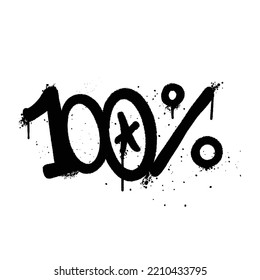 Graffiti spray paint Word 100 Percent Isolated Vector