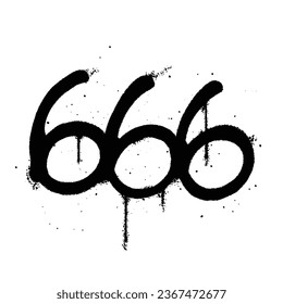 Pintura de graffiti Word 666 Vector aislado
