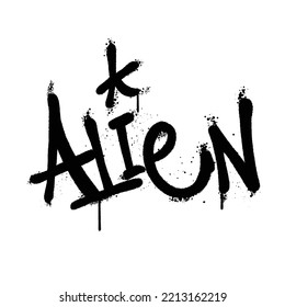 Graffiti spray paint Word Alien Isolated Vector