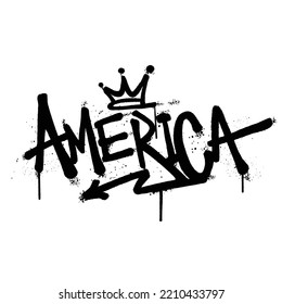 Graffiti spray paint Word America Isolated Vector