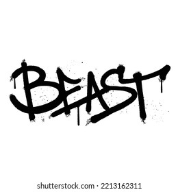 Graffiti spray paint Word Beast Isolated Vector