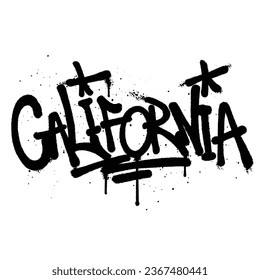 Graffiti spray paint Word California Isolated Vector