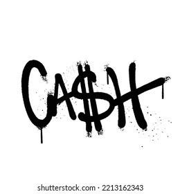 Graffiti spray paint Word Cash Isolated Vector