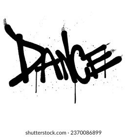 Graffiti spray paint Word Dance Isolated Vector