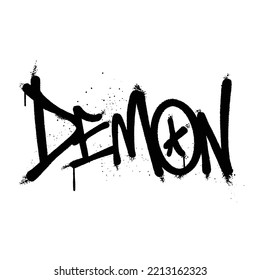 Graffiti spray paint Word Demon Isolated Vector