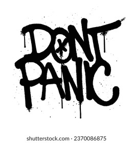 Graffiti spray paint Word Dont Panic Isolated Vector