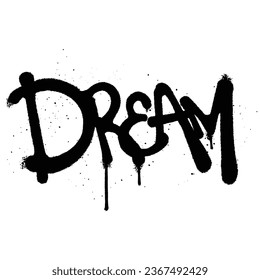 Graffiti spray paint Word Dream Isolated Vector