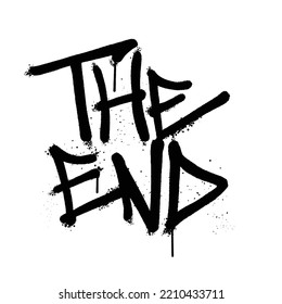Graffiti spray paint Word The End Isolated Vector