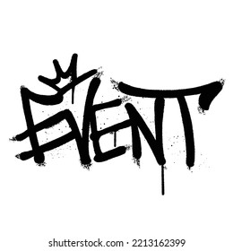 Graffiti spray paint Word Event Isolated Vector