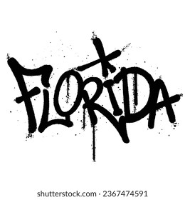 Graffiti spray paint Word Florida Isolated Vector