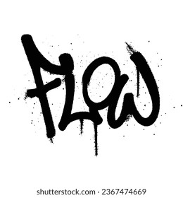 Graffiti spray paint Word Flow Isolated Vector