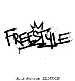 Graffiti spray paint Word FreeStyle Isolated Vector