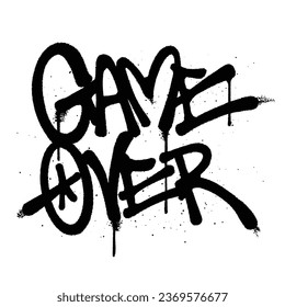 Graffiti spray paint word  game over Isolated Vector