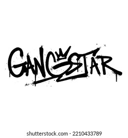 Pintura de graffiti Word Gangstar Vector aislado