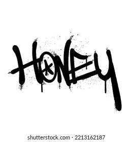 Graffiti spray paint Word Honey Isolated Vector