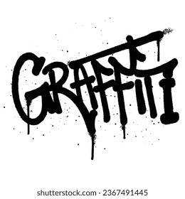 Graffiti spray paint Word Graffiti Isolated Vector