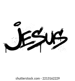 Graffiti spray paint Word Jesus Isolated Vector