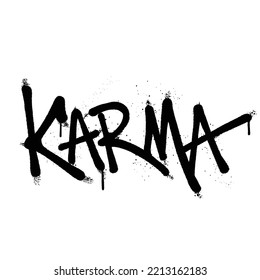 Graffiti spray paint Word Karma Isolated Vector