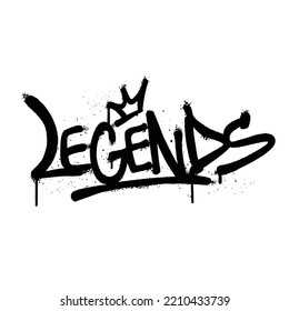 Graffiti spray paint Word Legends Isolated Vector