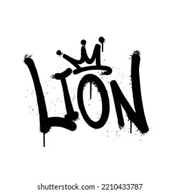 Graffiti spray paint Word Lion Isolated Vector