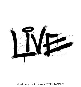 Graffiti spray paint Word Live Isolated Vector