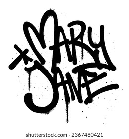 Graffiti spray paint Word Mary Jane Isolated Vector