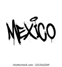 Graffiti spray paint Word Mexico Isolated Vector