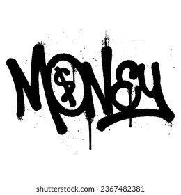 Graffiti spray paint Word Money Isolated Vector