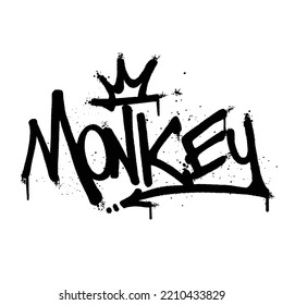 Graffiti spray paint Word Monkey Isolated Vector