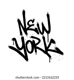 Graffiti spray paint Word New York Isolated Vector