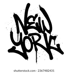 Graffiti spray paint Word New York Isolated Vector