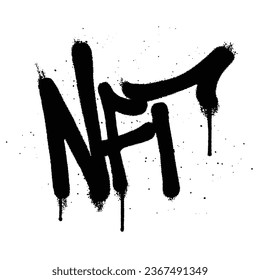 Graffiti spray paint Word NFT Isolated Vector