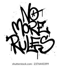 Graffiti spray paint Word no more rules Isolated Vector