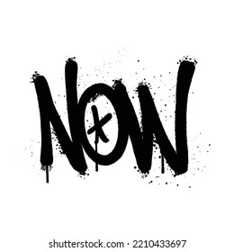 Graffiti spray paint Word Now Isolated Vector
