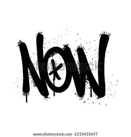 Graffiti spray paint Word Now Isolated Vector