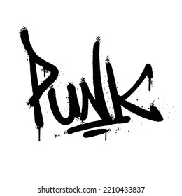 Graffiti spray paint Word Punk Isolated Vector