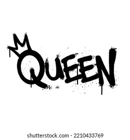 Graffiti spray paint Word Queen Isolated Vector