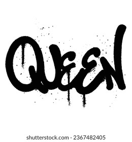 Graffiti spray paint Word Queen Isolated Vector